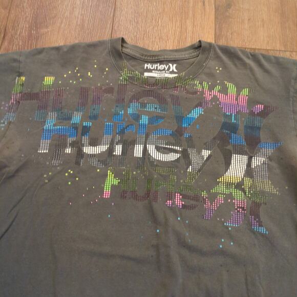 Y2K Hurley Men Large Shirt Skater Surf Ocean Spellout Logo Cyber Grunge Colorful - Picture 2 of 6